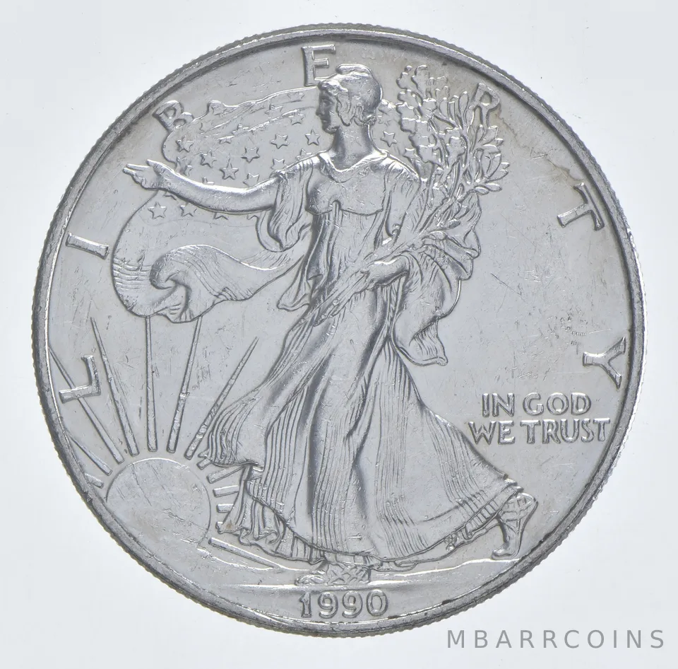 Better Date 1990 American Silver Eagle 1 Troy Oz .999 Fine Silver *004