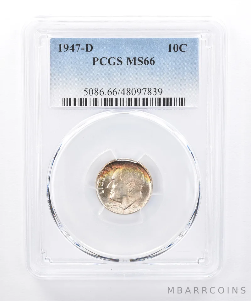 1947-D Roosevelt Dime MS66 PCGS Beautiful Tone *8366