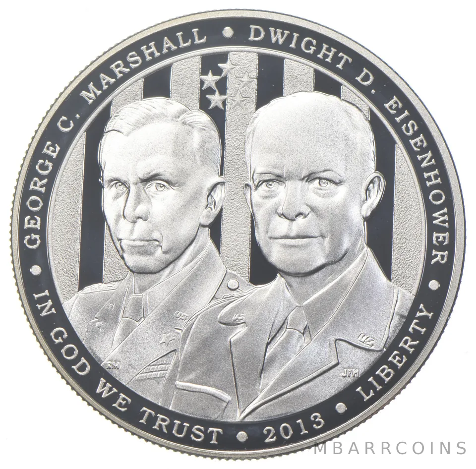 2013-P Proof 5 Star Generals Commemorative Silver Dollar $1