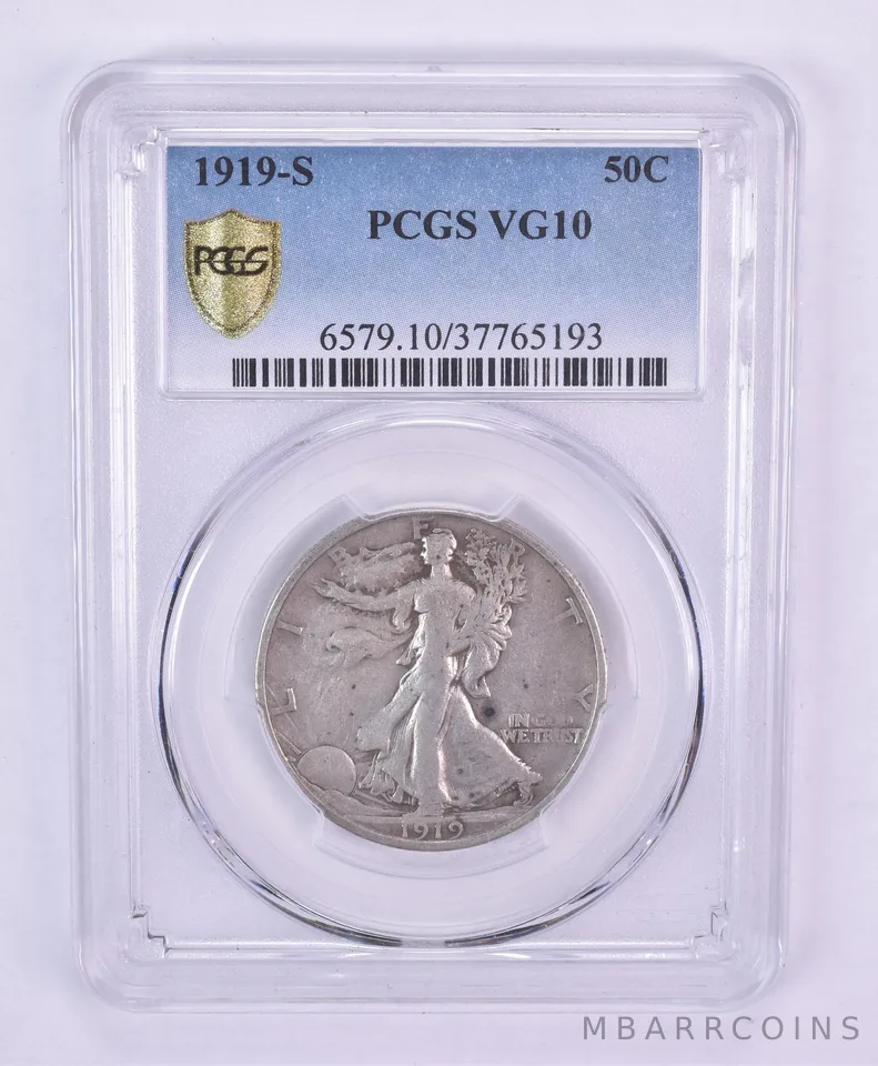 1919-S Walking Liberty Half Dollar VG10 PCGS *2295