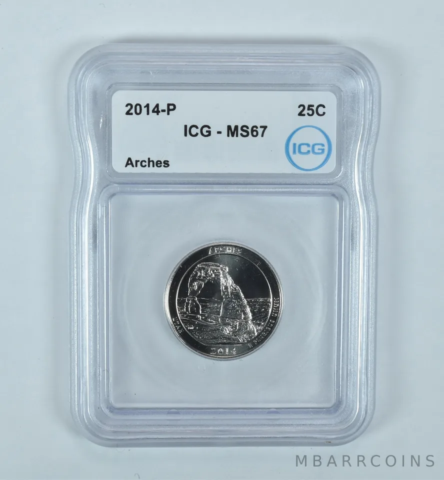 2014-P Washington Quarter ATB Arches MS67 ICG