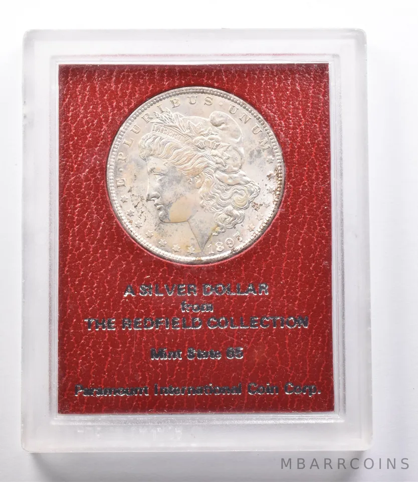 1897 Morgan Silver Dollar Unc Redfield Collection Paramount *5003