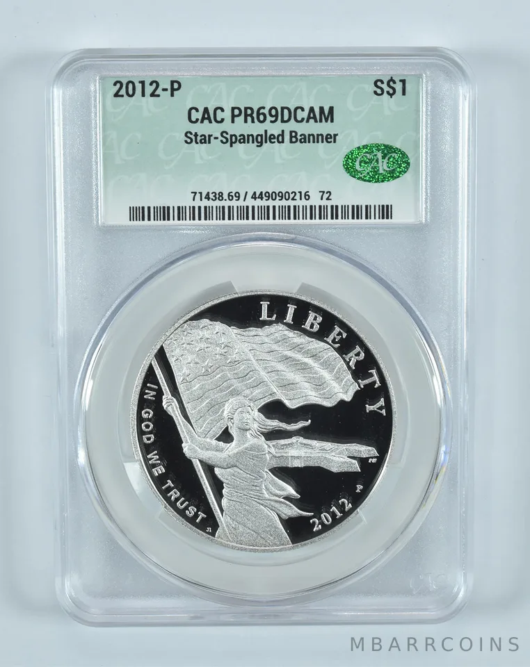 2012-P Star-Spangled Banner Commemorative Silver Dollar PR69 DCAM CAC CACg
