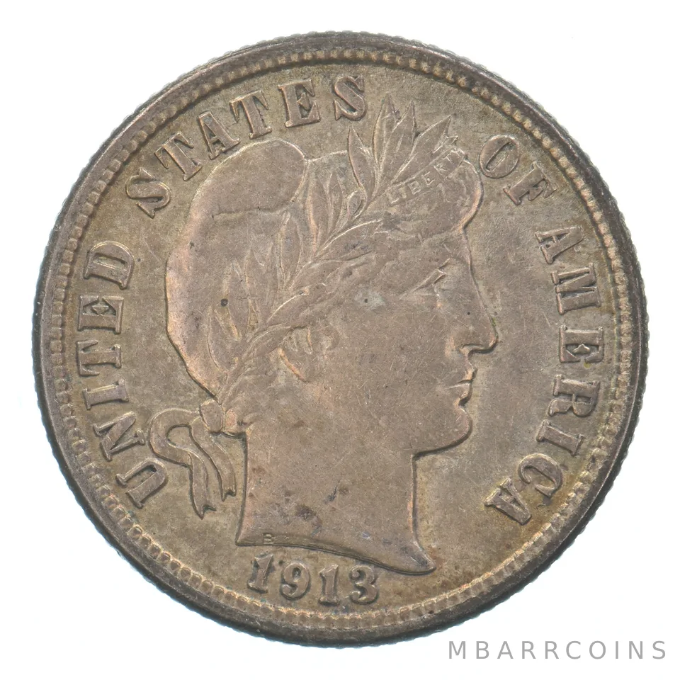 1913 Barber Dime Beautiful Tone *9535