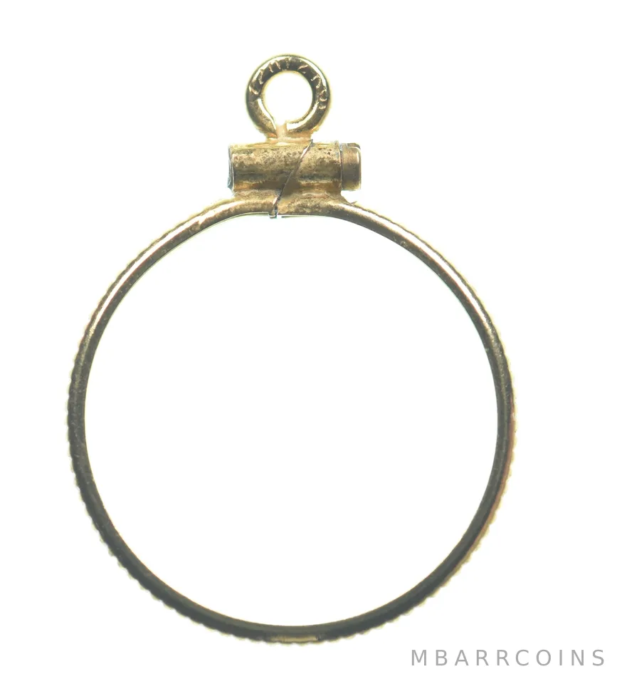 12k 0.6 Gram Gold Filled 15.5mm Coin Bezel Pendant Frame Edge *4891