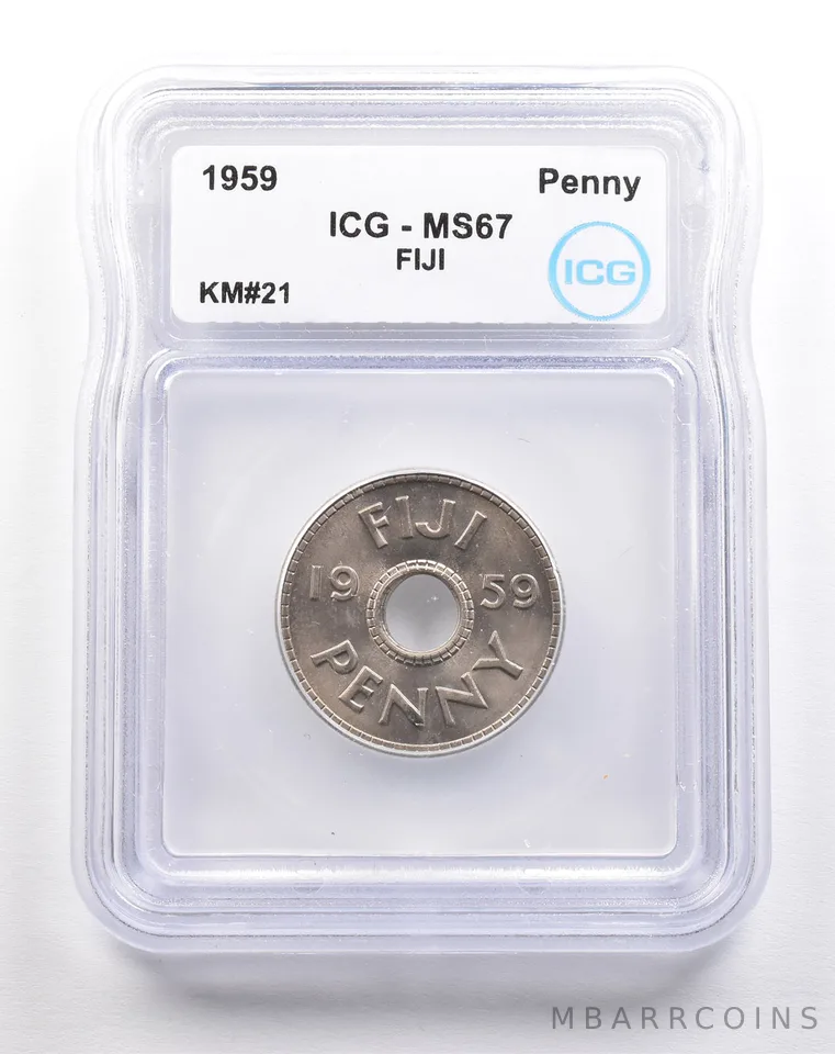 1959 Fiji Penny KM#21 MS67 ICG *5531