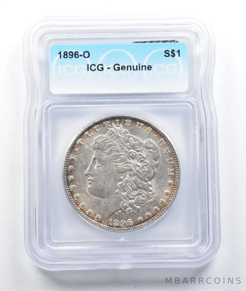 1896-O Morgan Silver Dollar Genuine ICG a0431