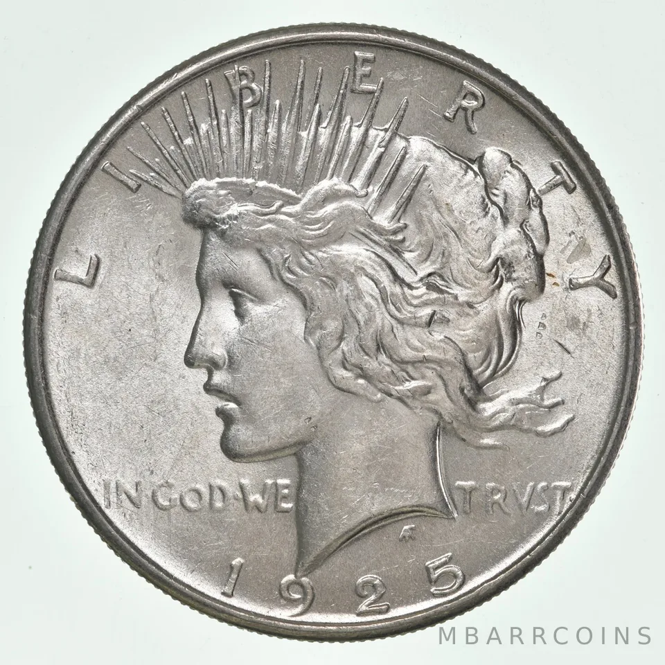 (1) BU 1925 (P) Peace Silver Dollar $1 Unc MS 90% - Dripping with Luster
