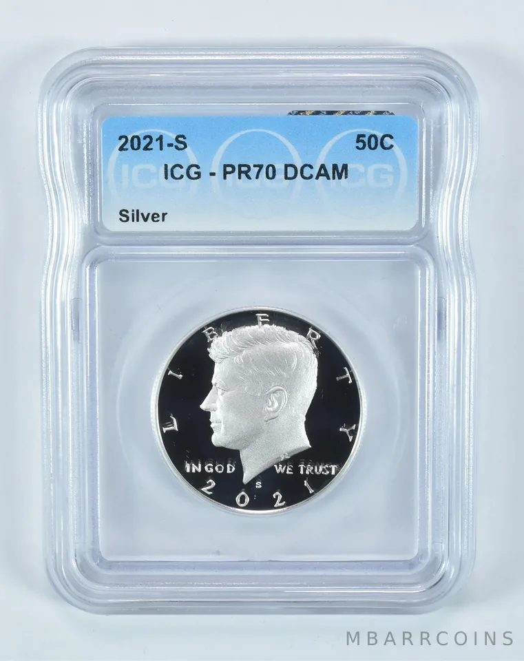 2021-S Kennedy Half Dollar Silver PR70 DCAM ICG
