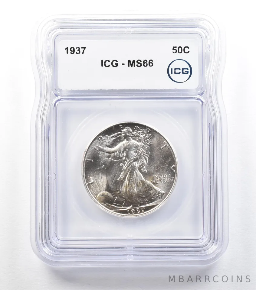 1937 Walking Liberty Half Dollar MS66 ICG a3407