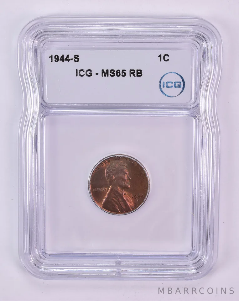 1944-S Lincoln Wheat Cent MS65 RB ICG