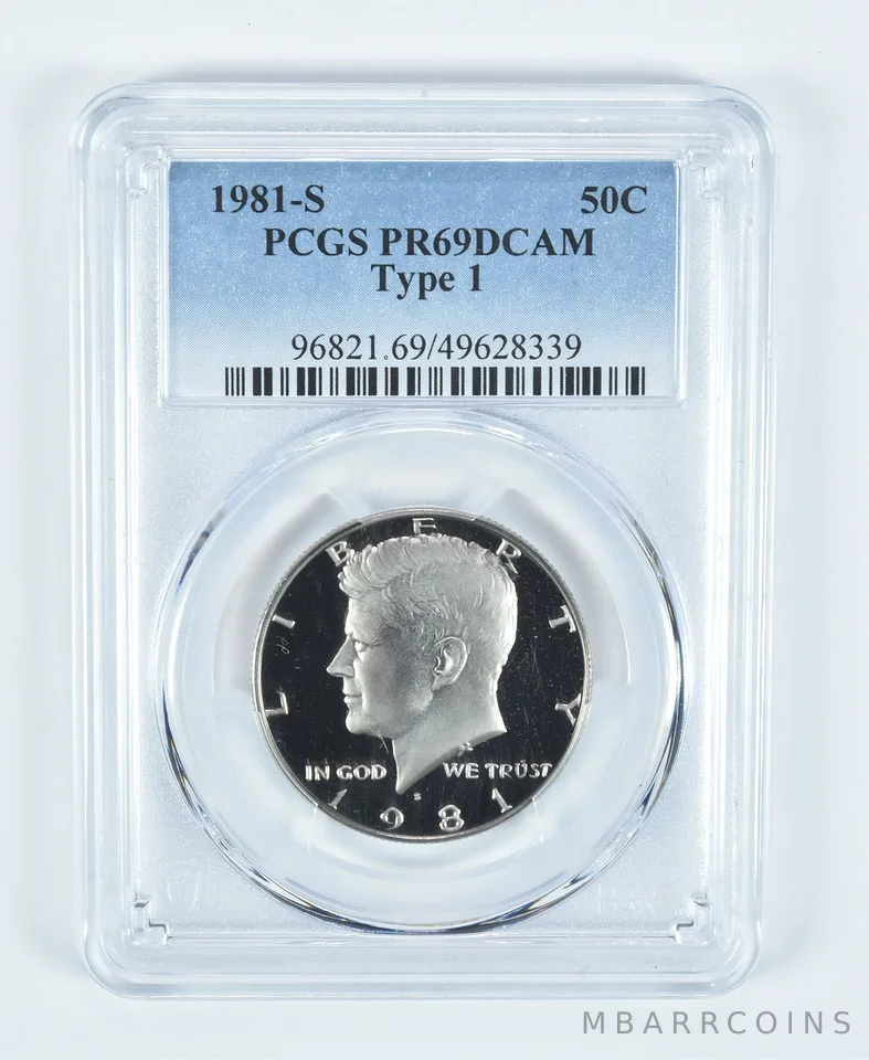 1981-S Kennedy Half Dollar Type 1 PR69 DCAM PCGS Blue Label