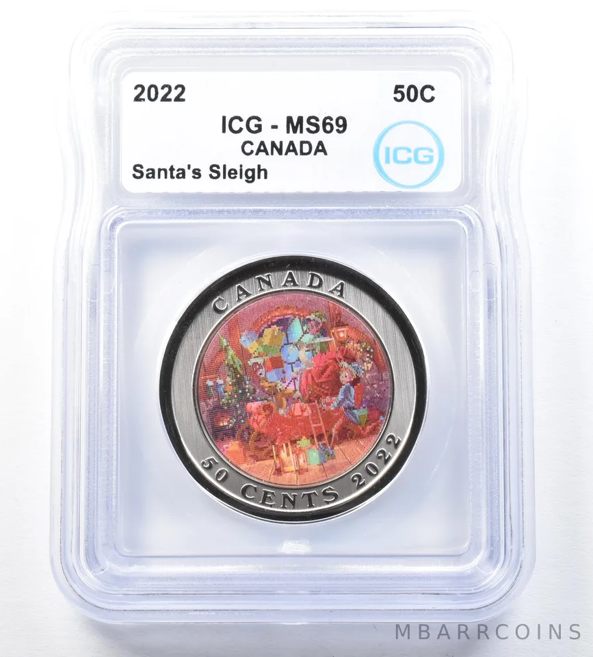 2022 Canada 50 Cents Santa's Sleigh MS69 ICG *8896