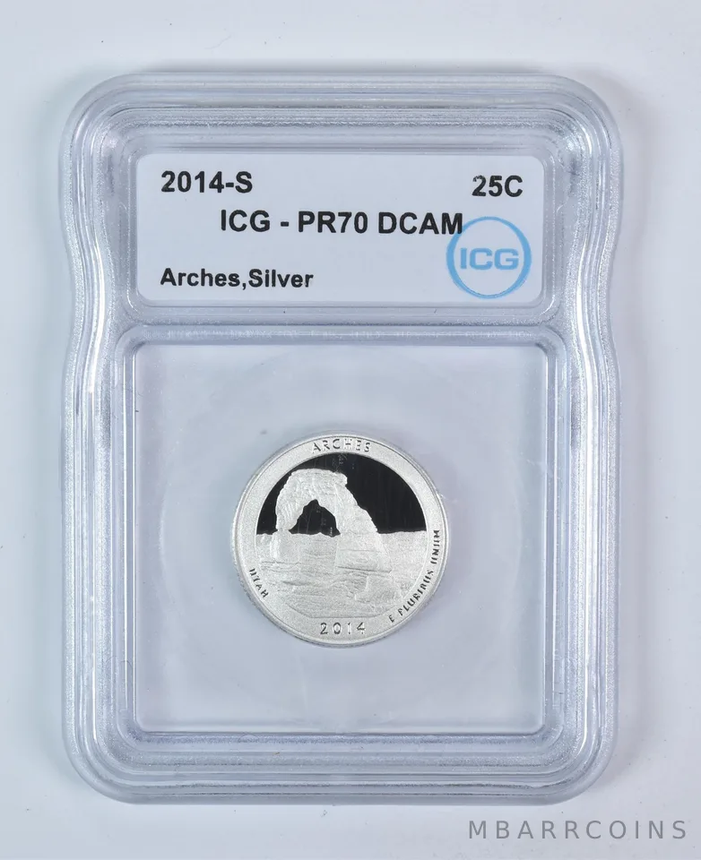 2014-S Washington Quarter ATB Silver Arches PR70 DCAM ICG