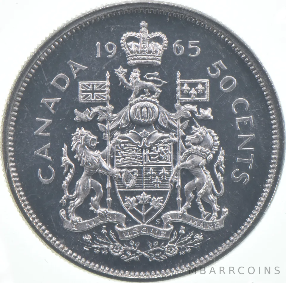 1965 Canada Half Dollar Prooflike In Cello 80% Silver