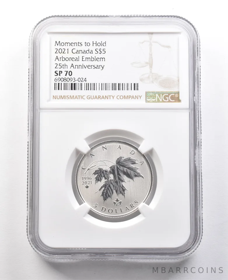 2021 Canada 5 Dollars Silver Arboreal Emblem 25th Anniversary SP70 NGC *8427