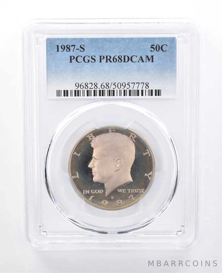 1987-S Kennedy Half Dollar PR68 DCAM PCGS Beautiful Tone *8130