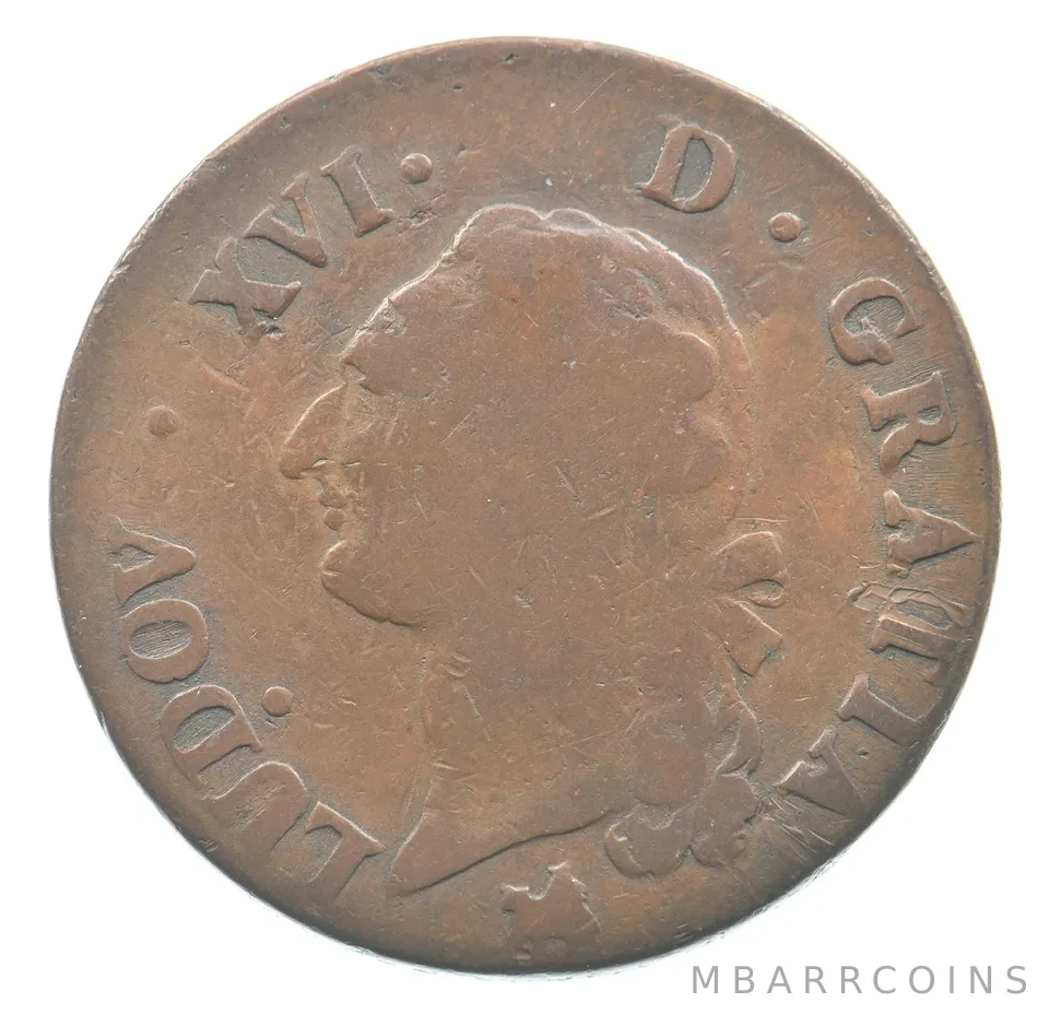1791 B France 1 Sol *6508