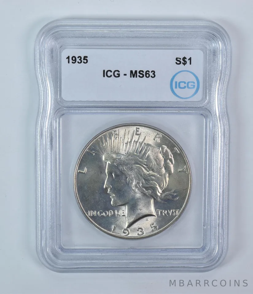 1935 Peace Silver Dollar MS63 ICG
