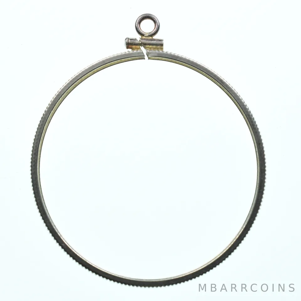 Sterling Silver 39 MM 1 Oz Crown Mint Coin Bezel Pendant Frame Edge *2141