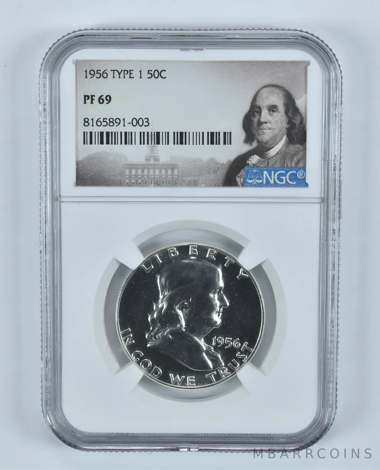 1956 Franklin Half Dollar Type 1 PF69 NGC Special Label