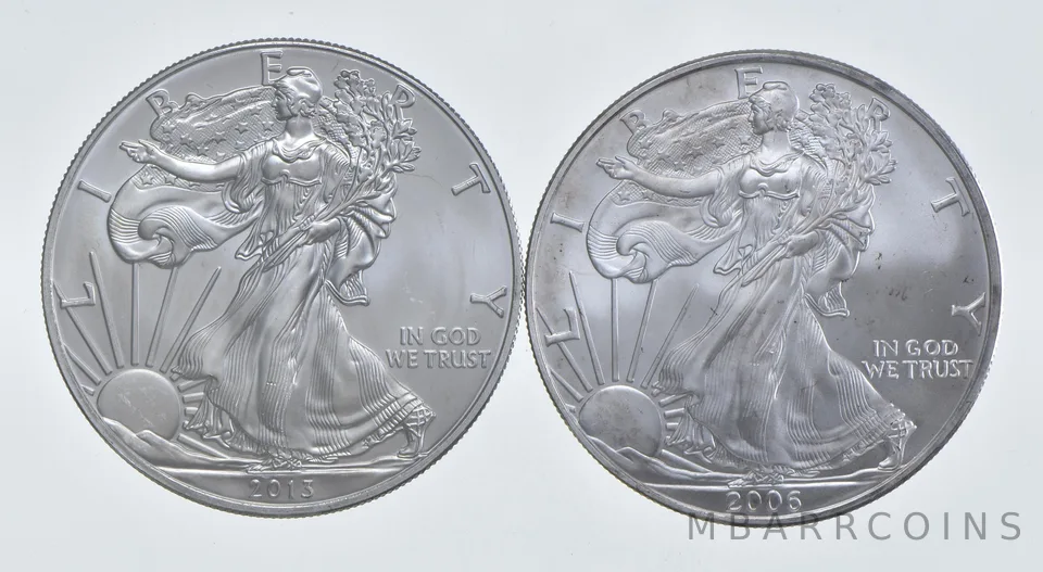 2013 - 2006 American Silver Eagle 1 T Oz .999 Lot of 2 *252