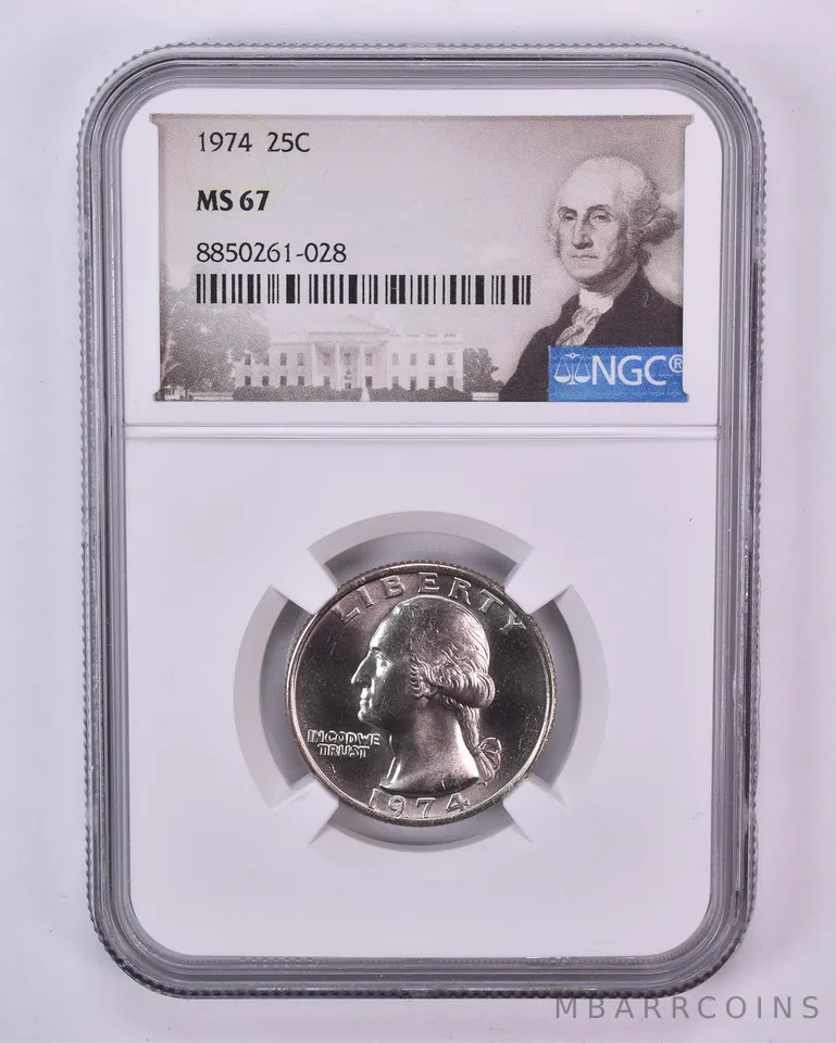1974 Washington Quarter MS67 NGC Special Label