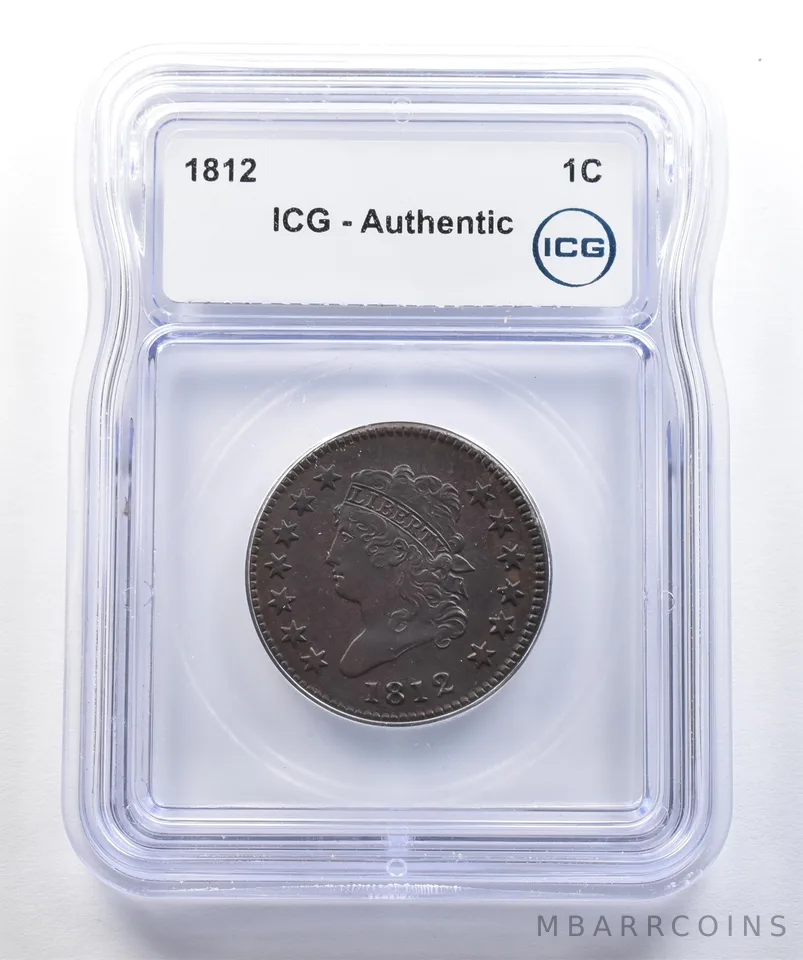 1812 Classic Head Large Cent Authentic ICG a7800