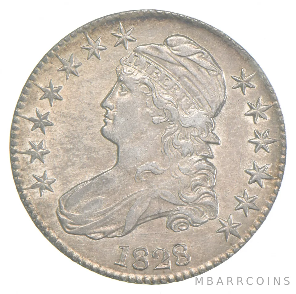 1828 Capped Bust Half Dollar Square 2, Small 8s, Large Letters a2081