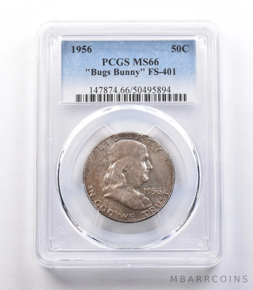 1956 Franklin Half Dollar Bugs Bunny FS-401 MS66 PCGS a9795