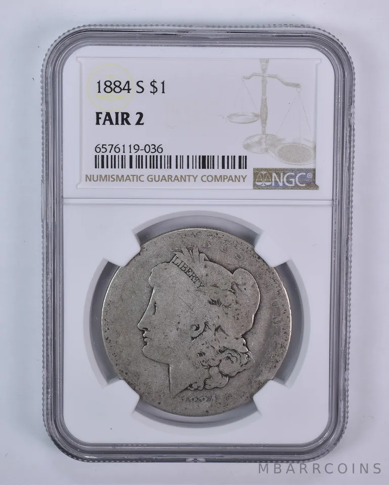 1884-S Morgan Silver Dollar Fair 2 NGC Lowball