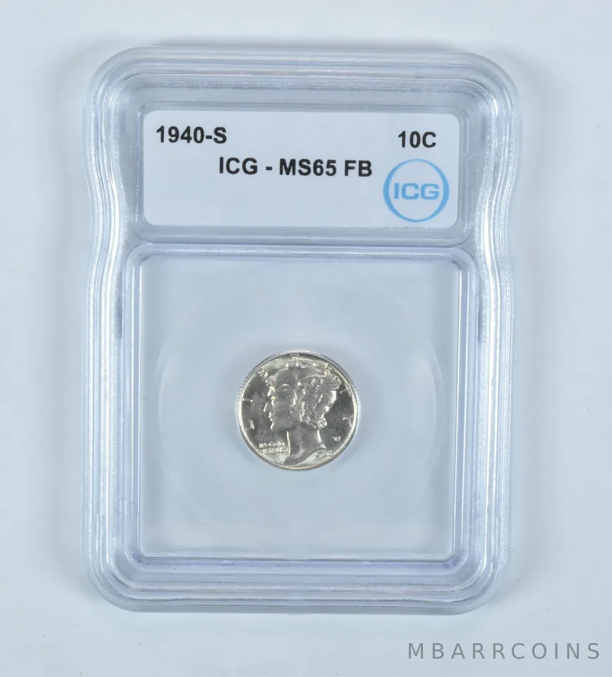 1940-S Mercury Dime MS65 FB ICG