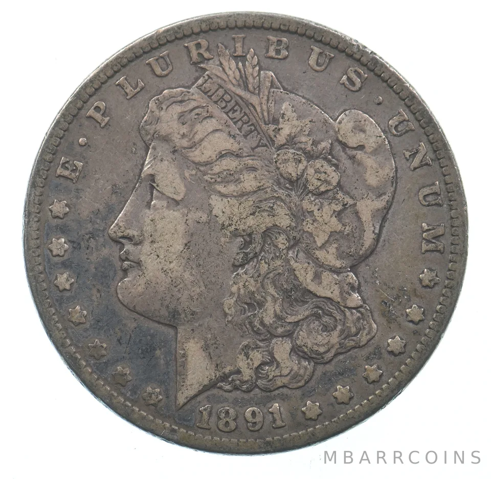 Early - 1891 Morgan Silver Dollar - 90% US Coin *028