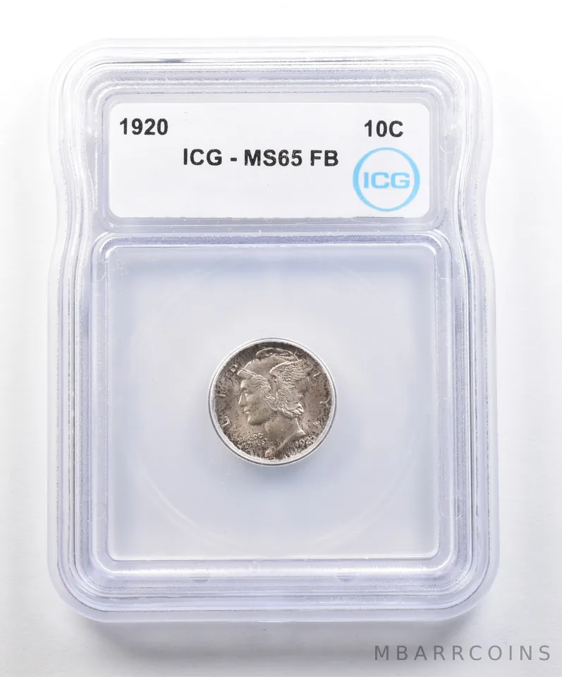 1920 Mercury Dime MS65 FB ICG *6181