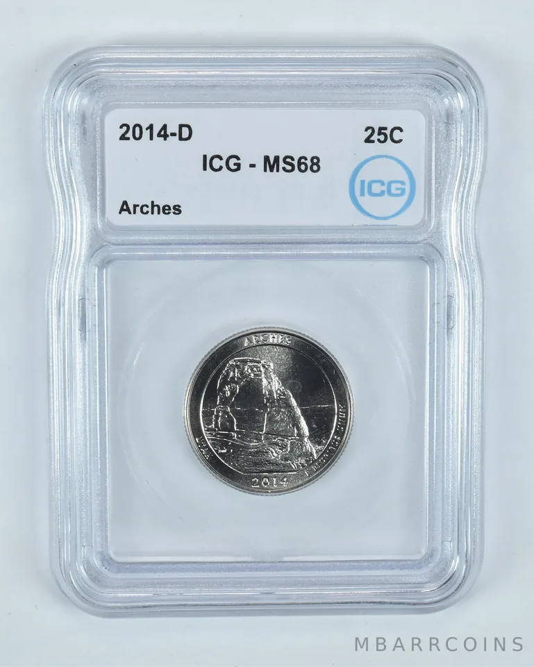 2014-D Washington Quarter ATB Arches MS68 ICG