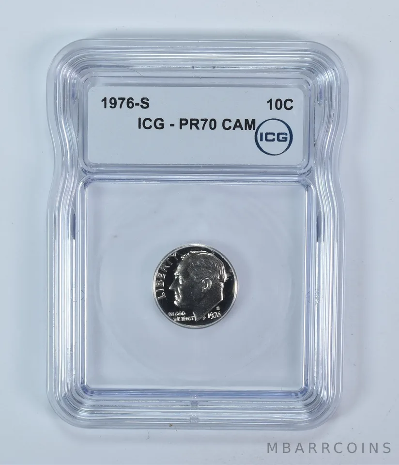 1976-S Roosevelt Dime PR70 CAM ICG