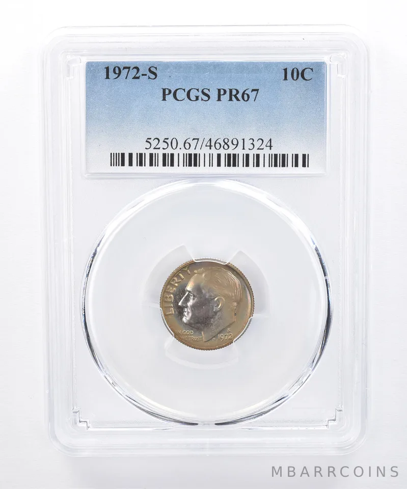 1972-S Roosevelt Dime PR68 PCGS Beautiful Tone *8337