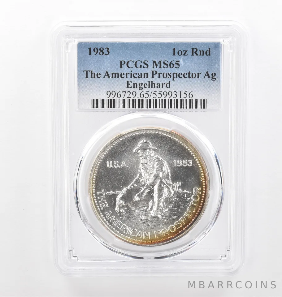 1983 Engelhard Prospector 1 Oz Silver MS65 PCGS Beautiful Tone *2136
