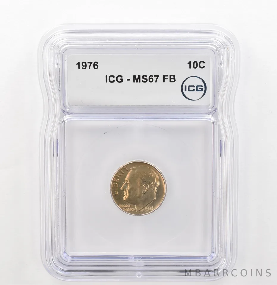 1976 Roosevelt Dime MS67 FB ICG Beautiful Tone *3921