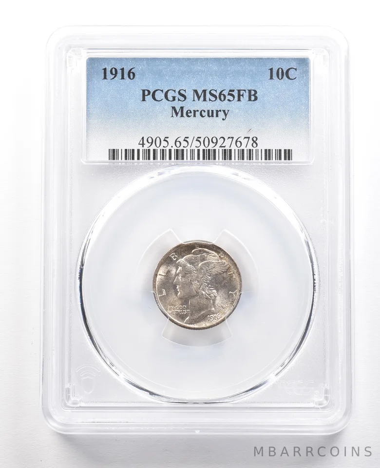 1916 Mercury Dime MS65 FB PCGS *6634