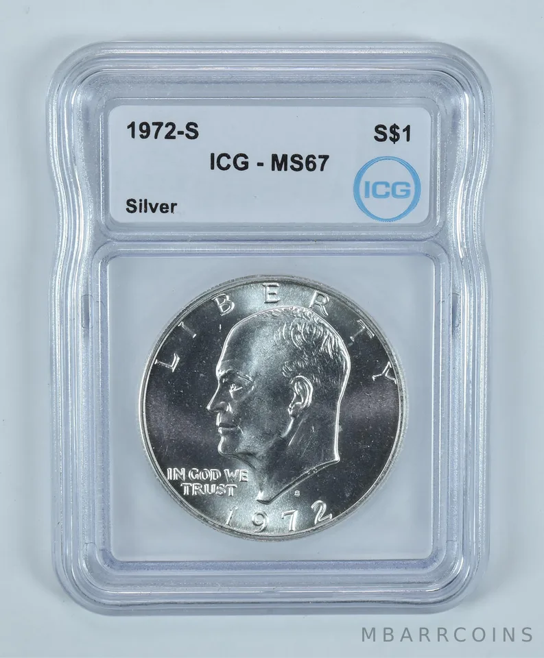 1972-S Eisenhower $1 Silver 40% MS67 ICG