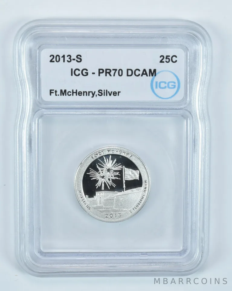 2013-S Washington Quarter Silver Fort McHenry ATB PR70 DCAM ICG