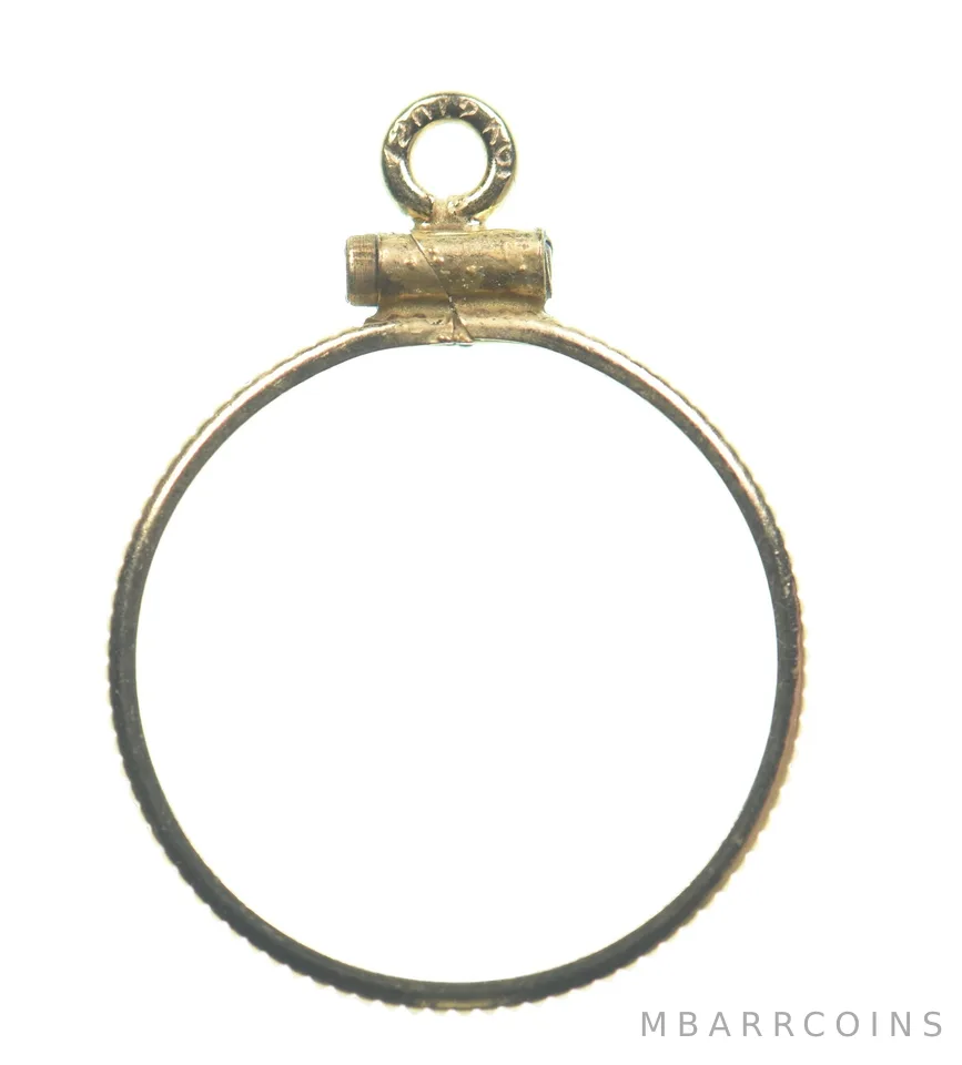 12k 0.6 Gram Gold Filled 15.5mm Coin Bezel Pendant Frame Edge *4926