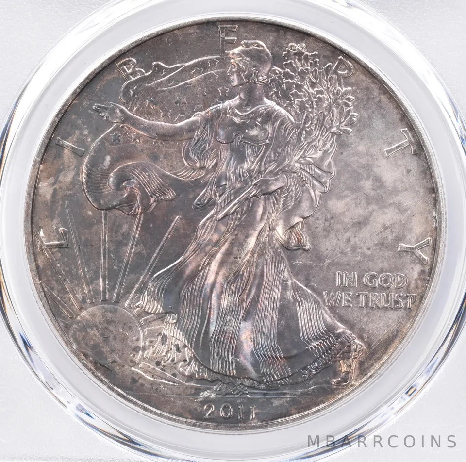 2011 American Silver Eagle MS67 PCGS Beautiful Tone *1372