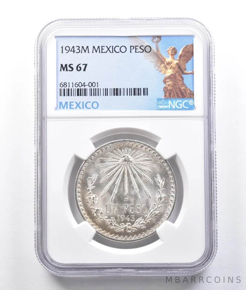 1943 M Mexico Peso Silver MS67 NGC a2579