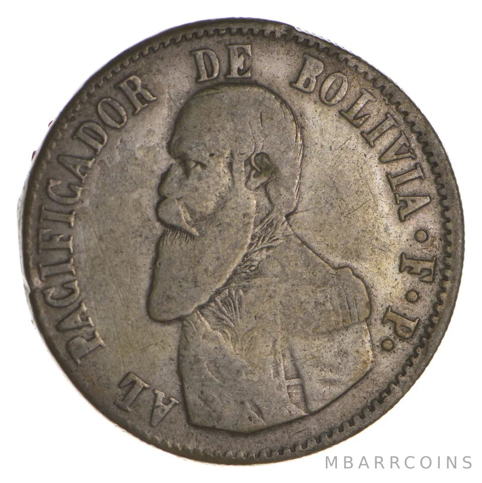 1865 Bolivia 1 Melgarejo - Circulated a7975