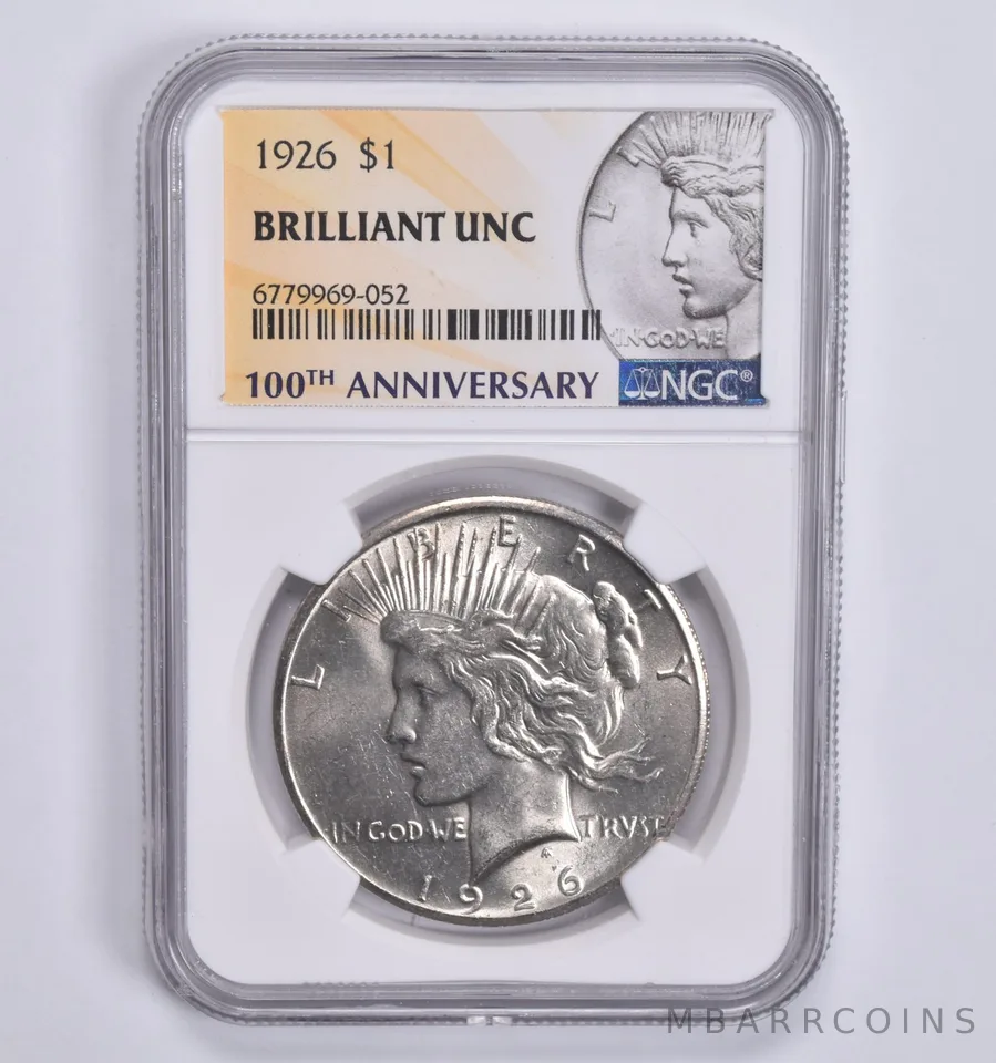 1926 Peace Silver Dollar 100th Anniv Special 2021 Lbl MS Unc BU NGC