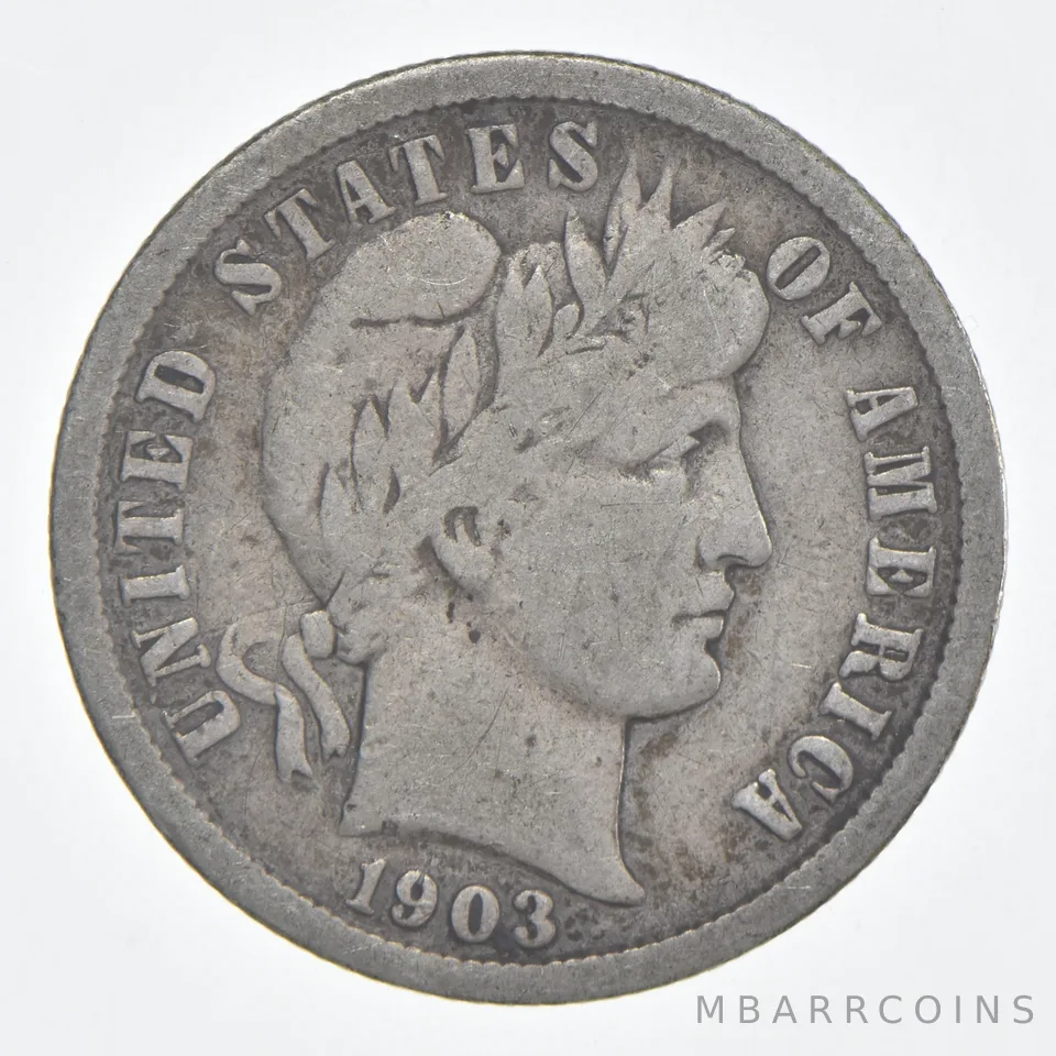 1903 (P) Barber Dime 90% Silver FINE Condition