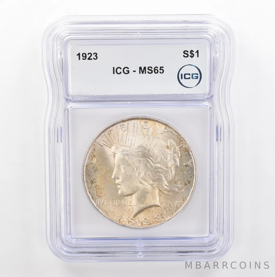 1923 Peace Silver Dollar MS65 ICG Beautiful Tone *5373