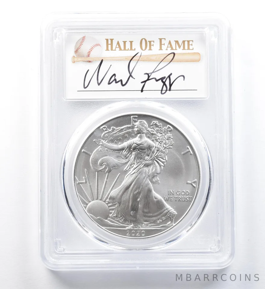 2020 American Silver Eagle Wade Boggs FDOI MS70 PCGS a1204